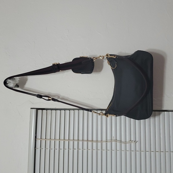 Coach Ellis Black Nylon & Leather Shoulder Crossbody Bag - Picture 3 of 7